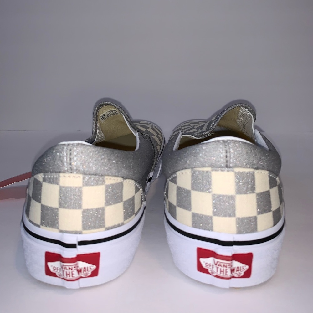 NWB Vans Classic Slip-On Checkerboard Silver - Picture 6 of 11